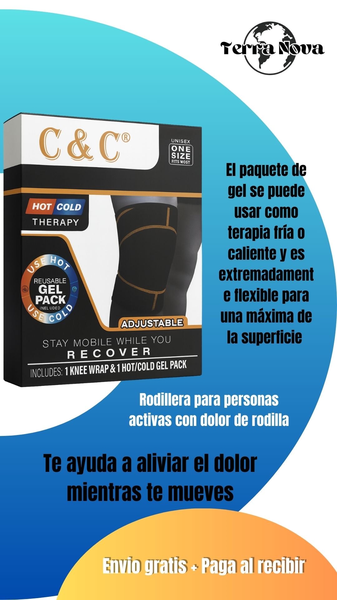 Rodillera Ortopédica de Alivio Rápido con Terapia Calor & Frío (incluye gel) 🔥