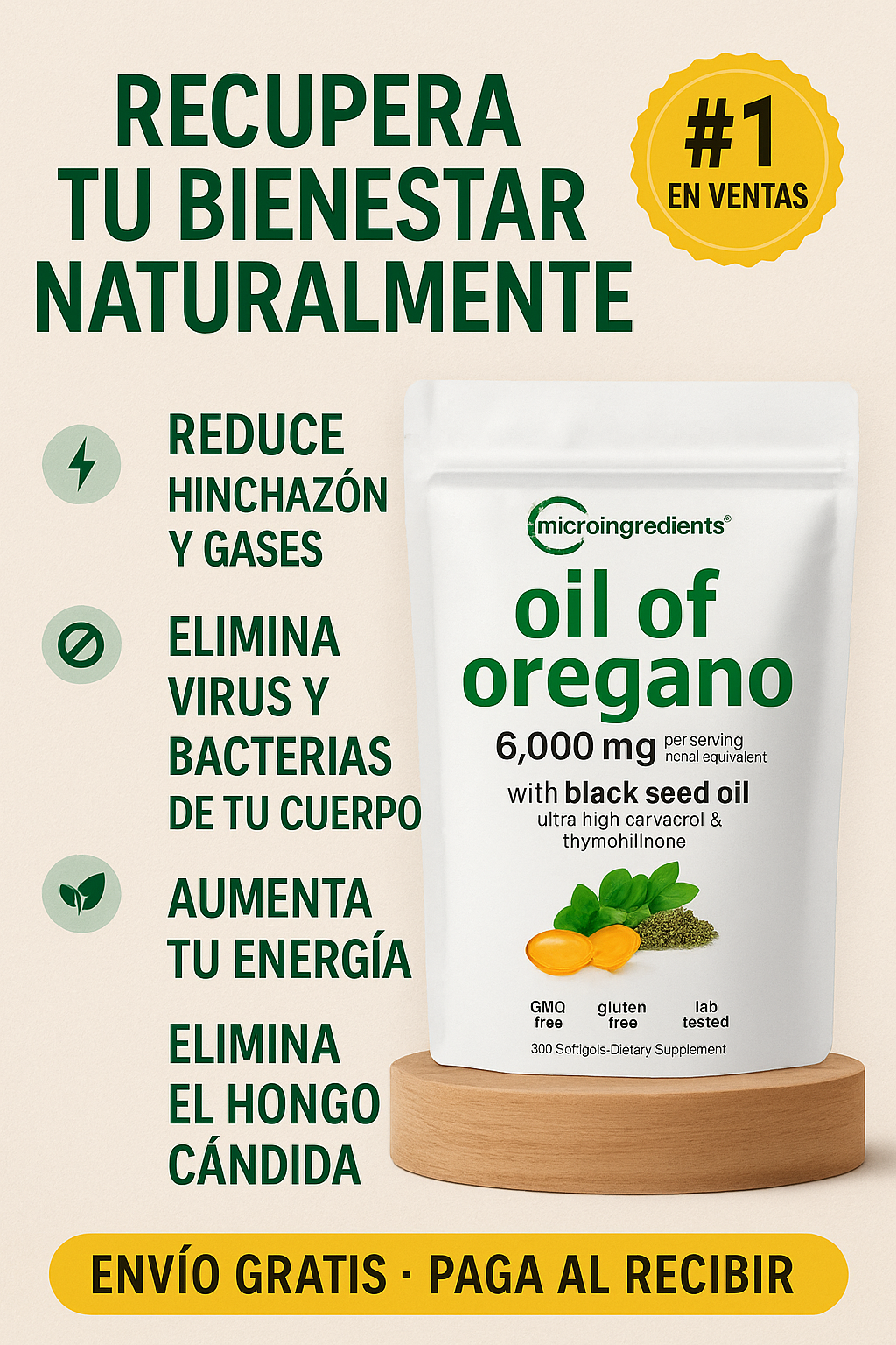 🍃 Vital Oregano Oil 6000 mg – Energía, defensa y bienestar en una cápsula