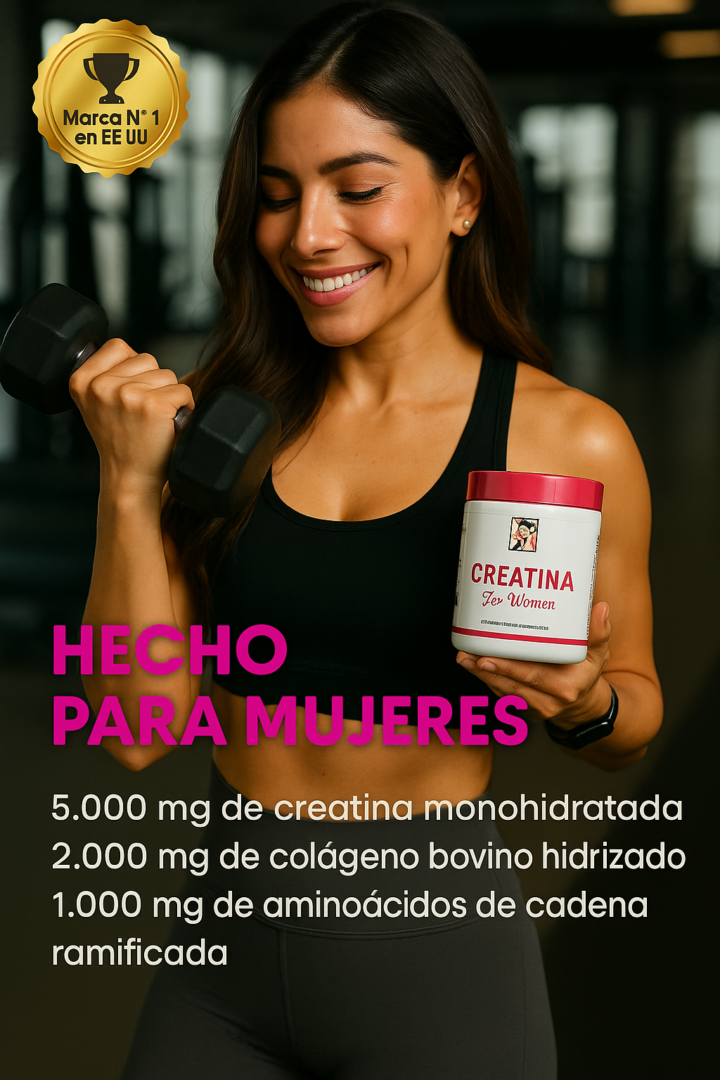 💪 Creatina Monohidratada + Colágeno y Aminoácidos para Mujeres Power 🚺⚡