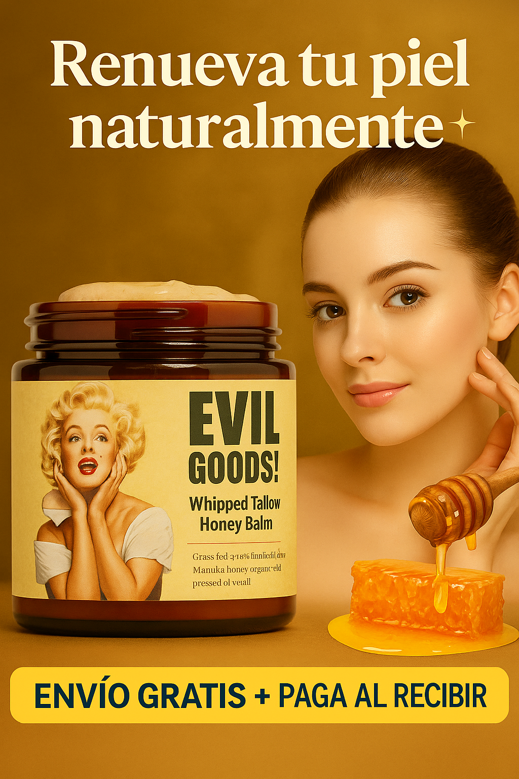 🍯 EVIL GOODS – Crema Antiedad Premium, El elixir natural de la juventud