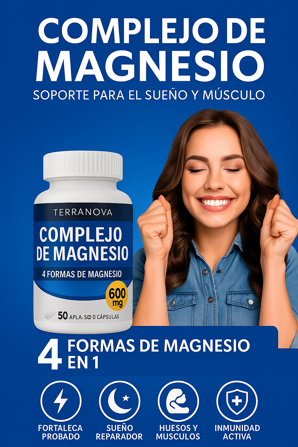 💎2x1 Magnesium Complex Premium 600mg 💊 4 tipos de magnesio en 1 fórmula mejorada para tu bienestar
