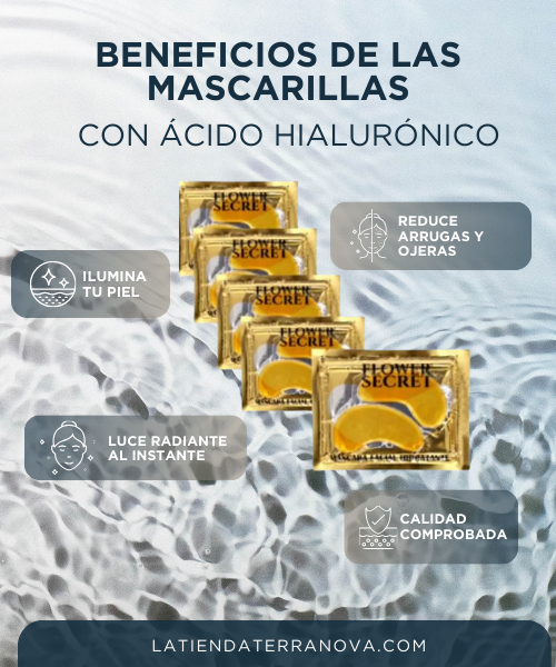 ✨ Mascarillas contorno de ojos Gold con Ácido hialurónico (Pack de 10 pares)