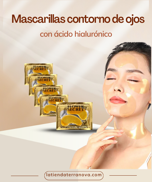 ✨ Mascarillas contorno de ojos Gold con Ácido hialurónico (Pack de 10 pares)