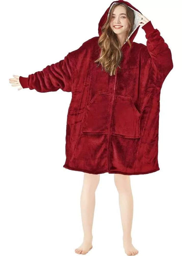 Maxi Poleron Sherpa Con Cierre y Capucha 🧥