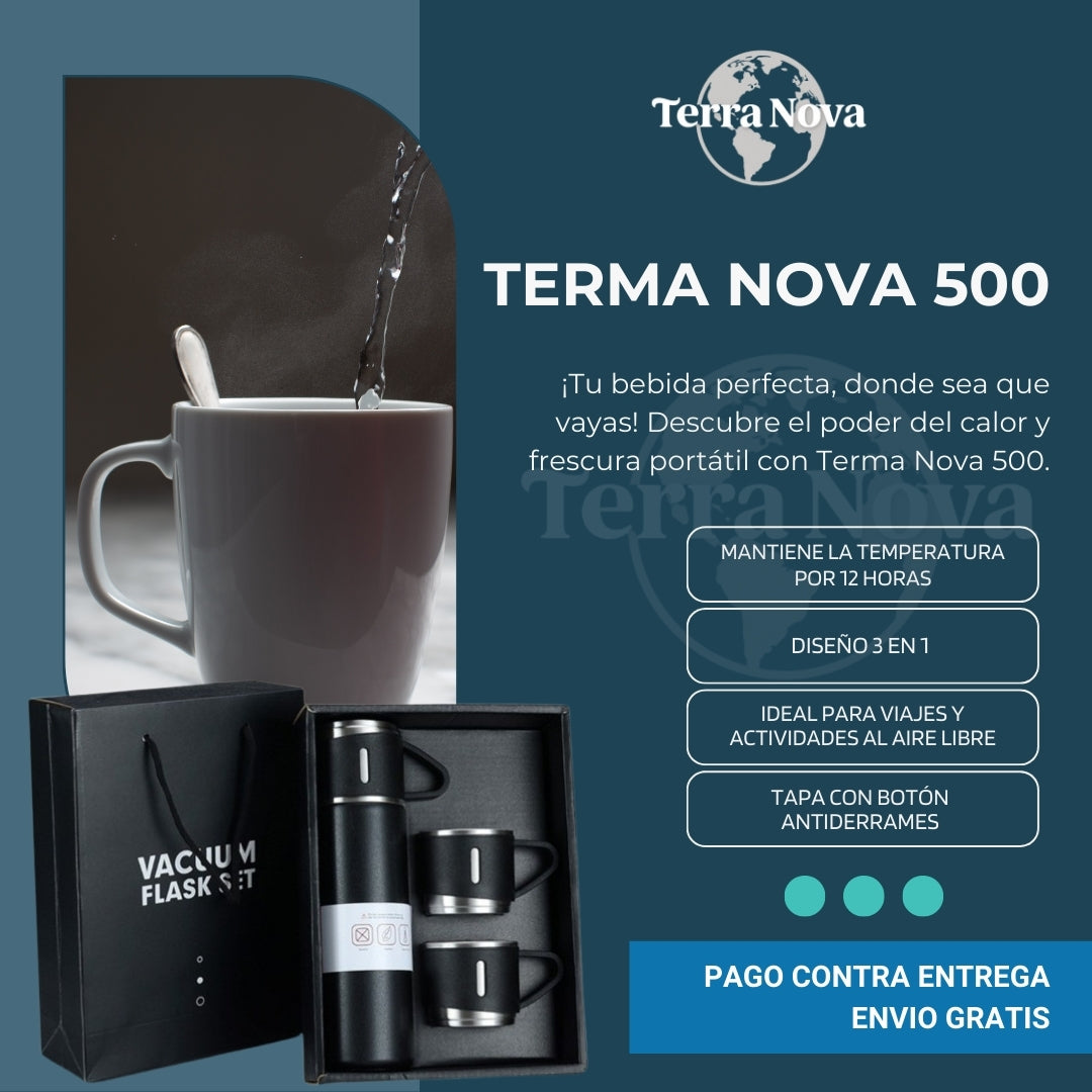 🔥 Set Termo acero inoxidable + 3 Tazas ☕