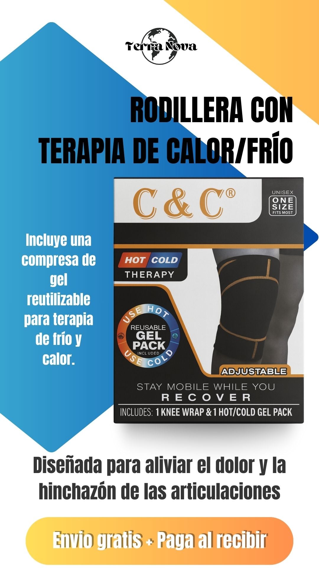 Rodillera Ortopédica de Alivio Rápido con Terapia Calor & Frío (incluye gel) 🔥
