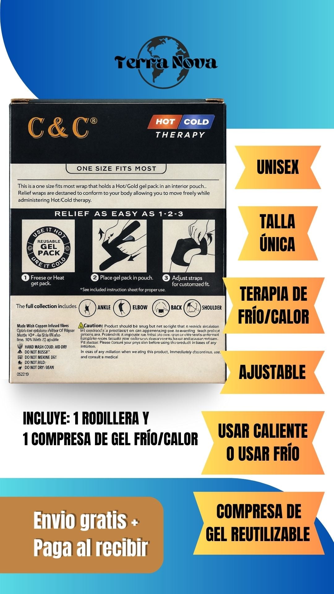 Rodillera Ortopédica de Alivio Rápido con Terapia Calor & Frío (incluye gel) 🔥