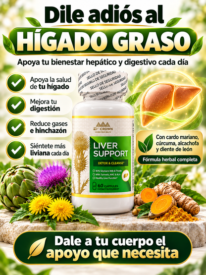 LIVER SUPPORT 60 CÁPSULAS – FÓRMULA COMPLETA PARA SANAR EL HÍGADO GRASO