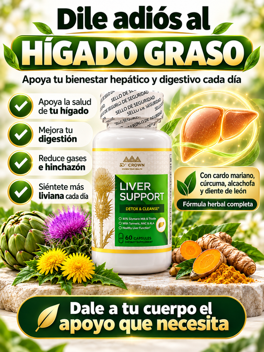 LIVER SUPPORT 60 CÁPSULAS – FÓRMULA COMPLETA PARA SANAR EL HÍGADO GRASO