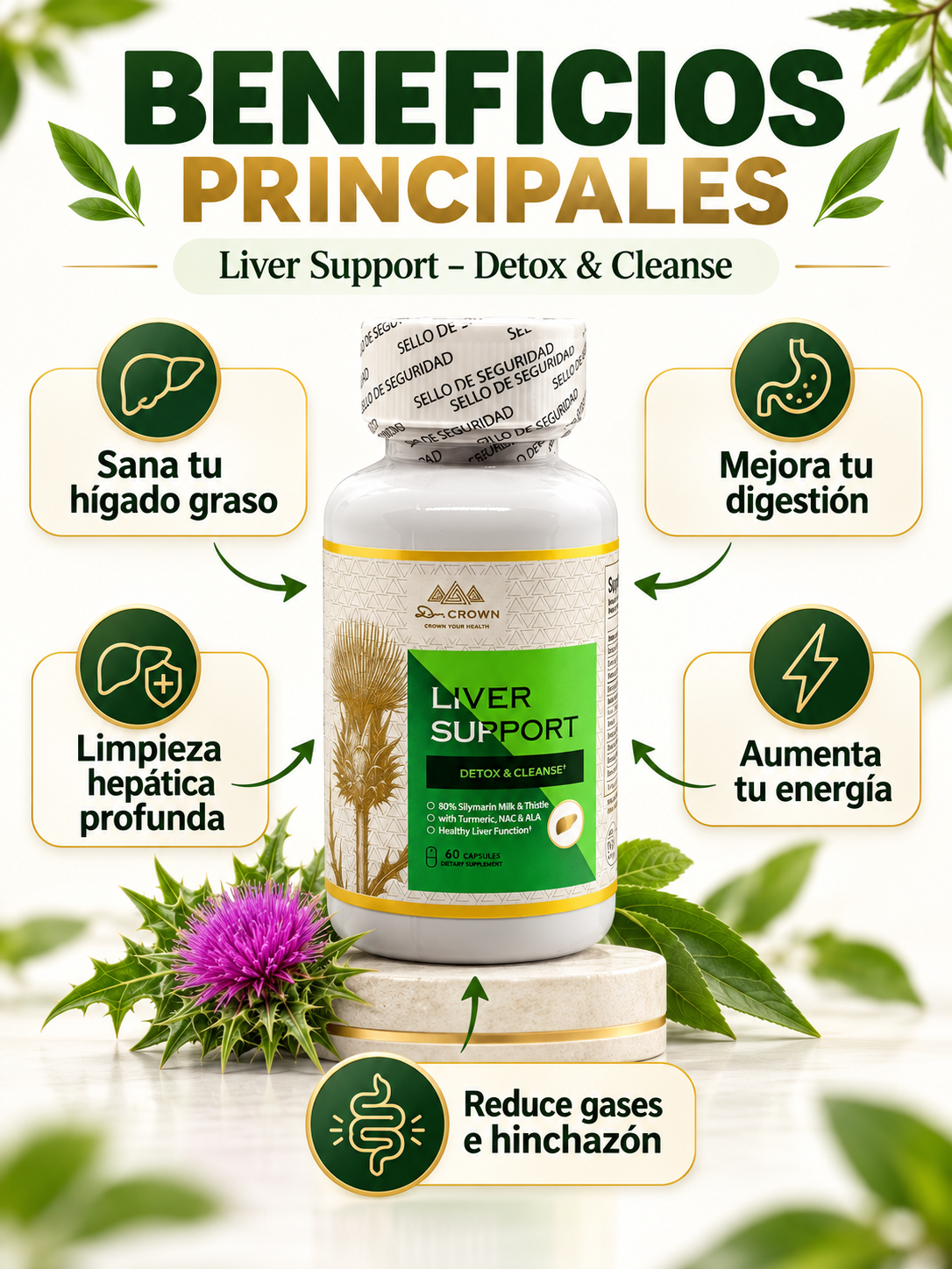 LIVER SUPPORT 60 CÁPSULAS – FÓRMULA COMPLETA PARA SANAR EL HÍGADO GRASO