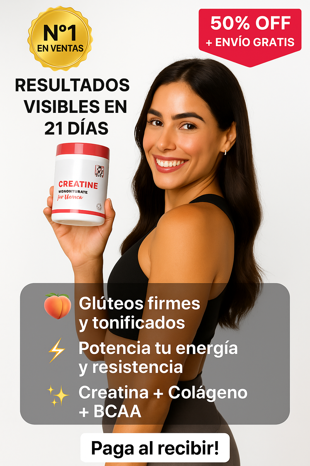 💪 Creatina Monohidratada + Colágeno y Aminoácidos para Mujeres Power 🚺⚡