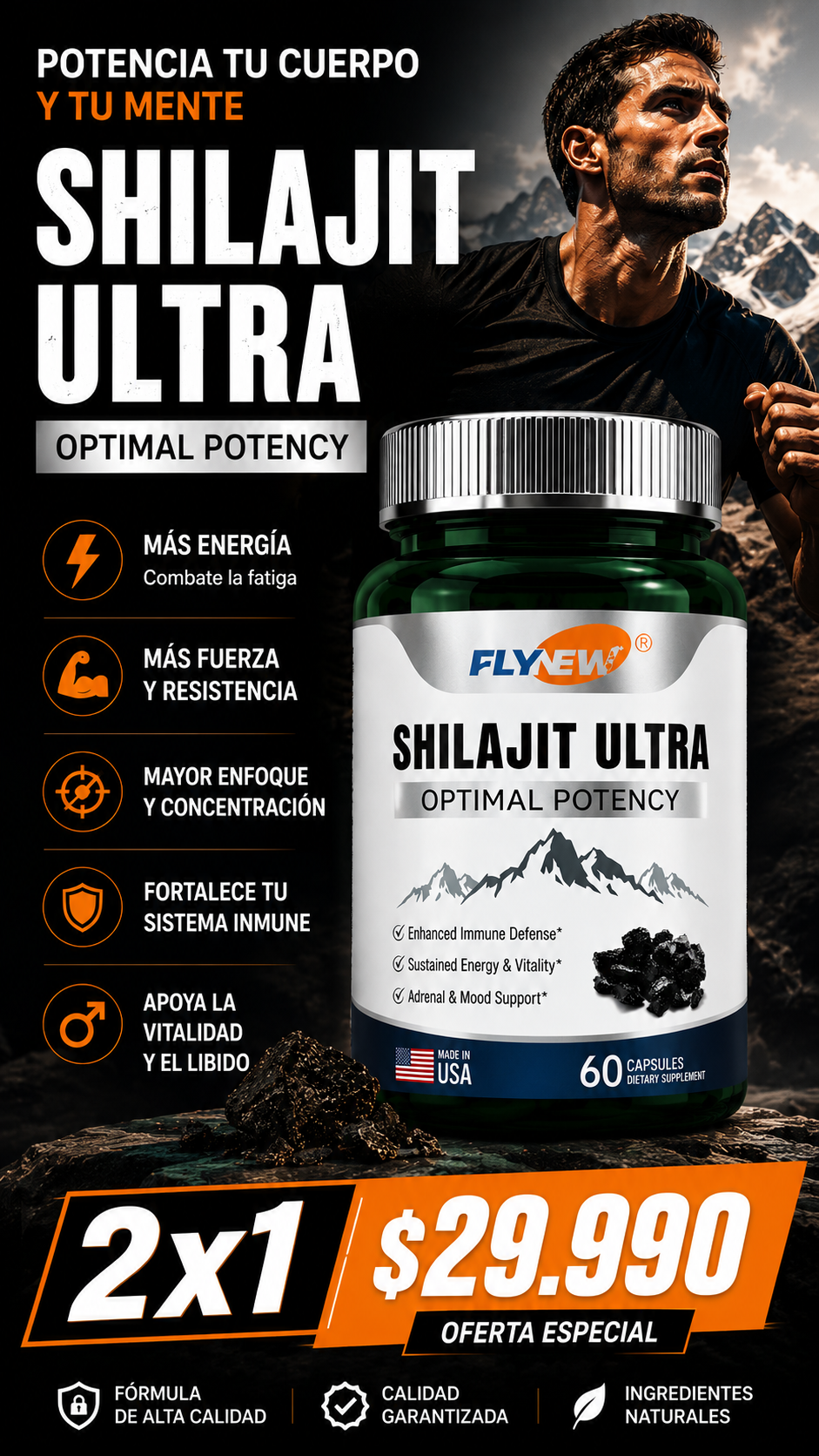 SHILAJIT ULTRA 60 CÁPSULAS - MÁXIMA POTENCIA🔥