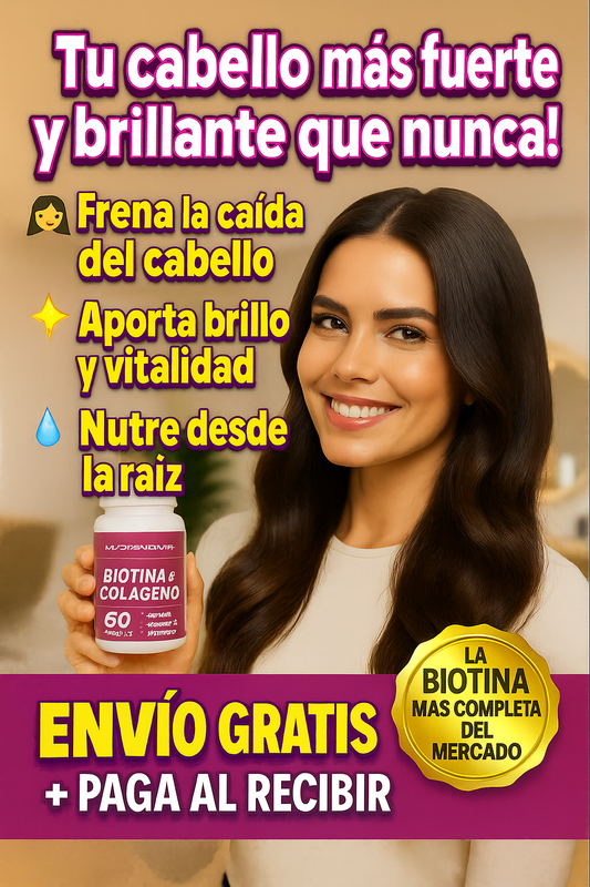 💖 Biotina + Colágeno 1000mg - Cabello, Piel y Uñas Radiantes ✨