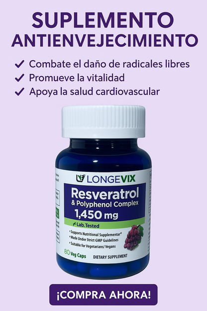 🍇 RESVERATROL  60 CÁPSULAS DE 1450mg