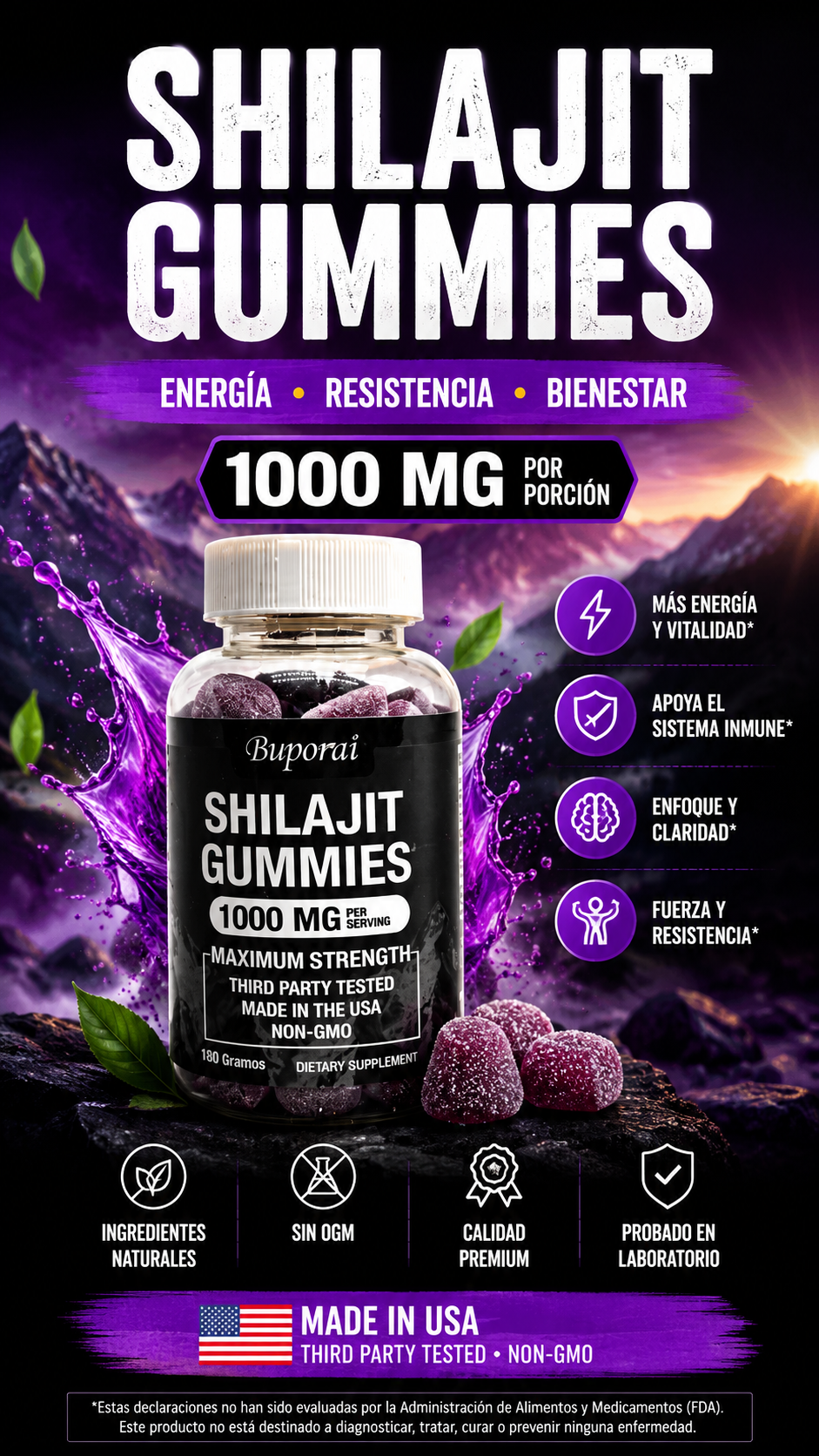 ⚡Shilajit Gomitas 1000mg - Máxima Potencia y energía