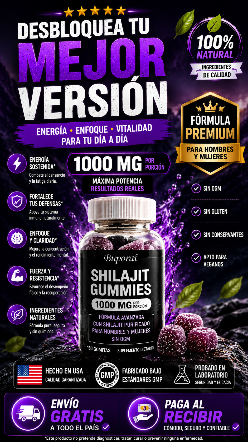 ⚡Shilajit Gomitas 1000mg - Máxima Potencia y energía