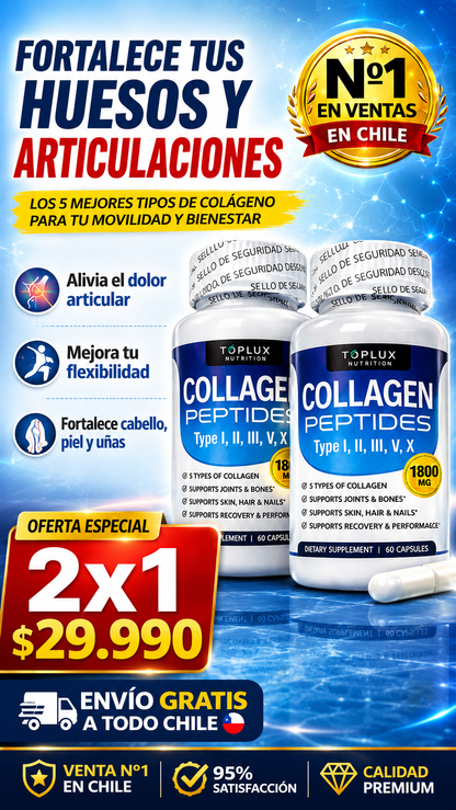 Colágeno Complex 5 en 1 💎60 cápsulas 💊Salud y firmeza para huesos, articulaciones y piel