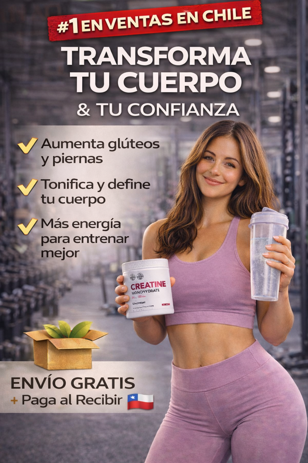 💪 Creatina Monohidratada + Colágeno y Aminoácidos para Mujeres Power 🚺⚡