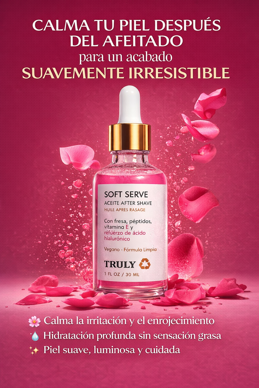 ✨Aceite Trully Alivio Inmediato Post Depilación 🌸 Reduce irritación, ardor y enrojecimiento