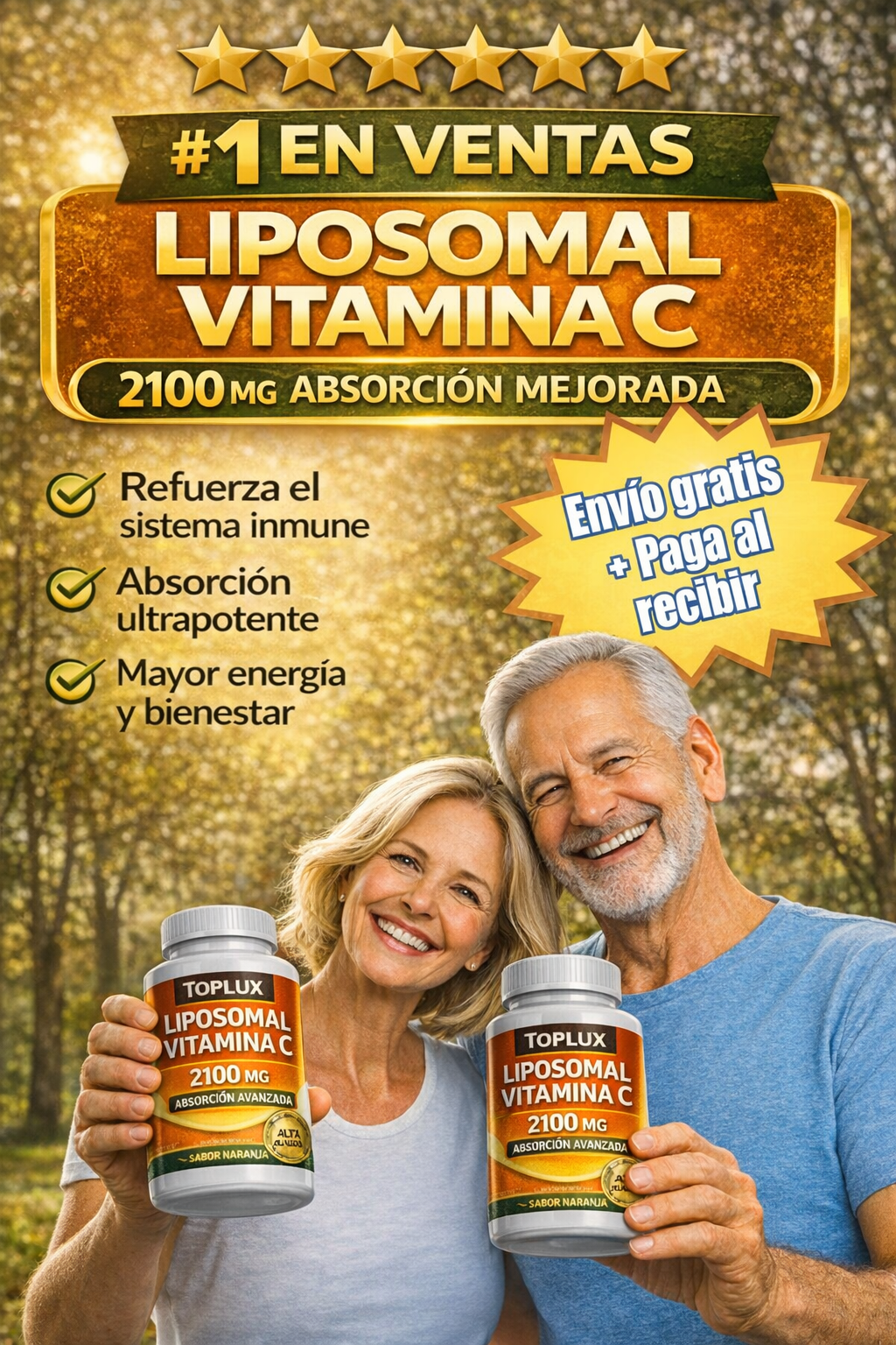 🍊Vitamina C Liposomal 2100 mg – 60 Cápsulas -  Con la potencia de 40 Naranjas 🔥