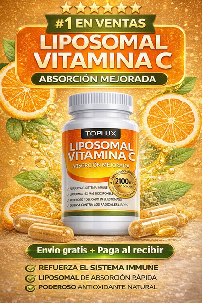 🍊Vitamina C Liposomal 2100 mg – 60 Cápsulas -  Con la potencia de 40 Naranjas 🔥