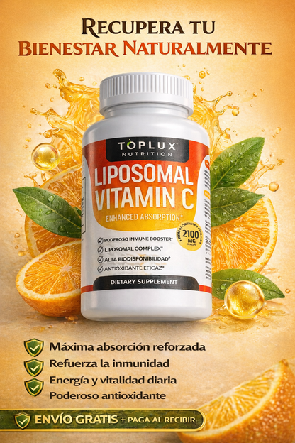 🍊Vitamina C Liposomal 2100 mg – 60 Cápsulas -  Con la potencia de 40 Naranjas 🔥