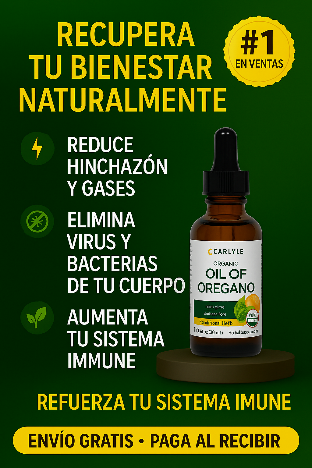 ⭐ Aceite de Orégano en Gotas – Recupera tu Bienestar Natural