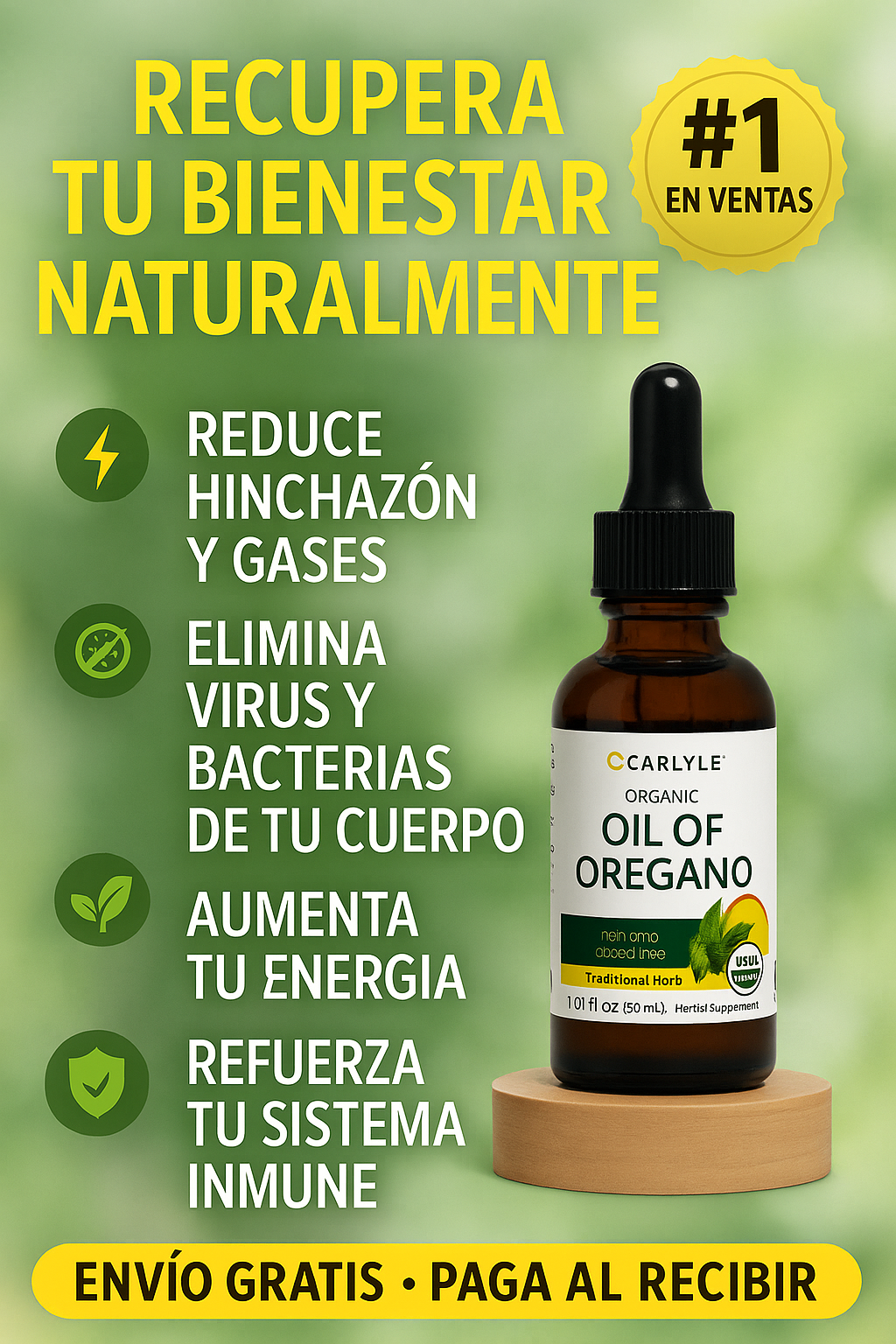 ⭐ Aceite de Orégano en Gotas – Recupera tu Bienestar Natural