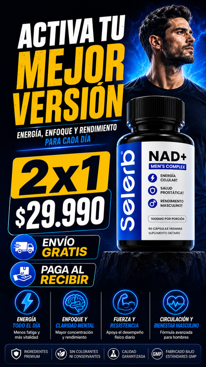 SELERB NAD+MEN'S 1000mg - Energía Real y Vitalidad Masculina Todos los Días 🔥