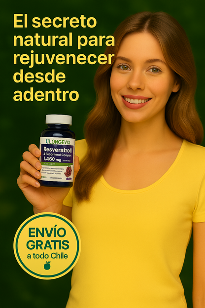 🍇 Resveratrol Premium 1450 mg – Antioxidante Natural Antiedad (60 cápsulas)