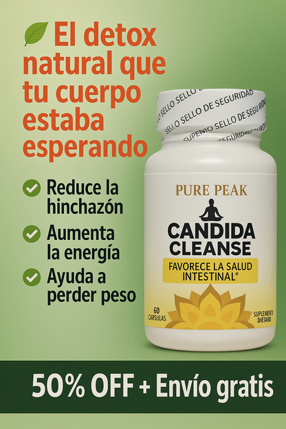 🌿 CÁNDIDA CLEANSE ORIGINAL 🍄 60 CÁPSULAS - Detox natural para reducir hinchazón y mejorar tu digestión