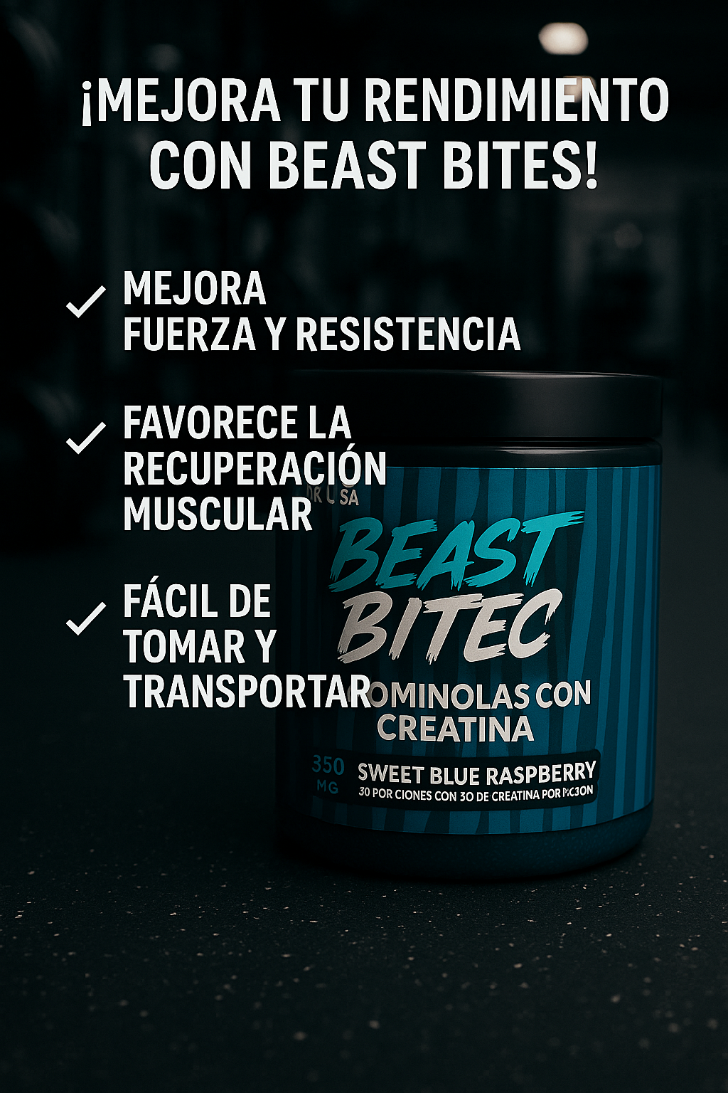 🏋️‍♀️Beast Bites Gomitas de creatina 5g 🫐