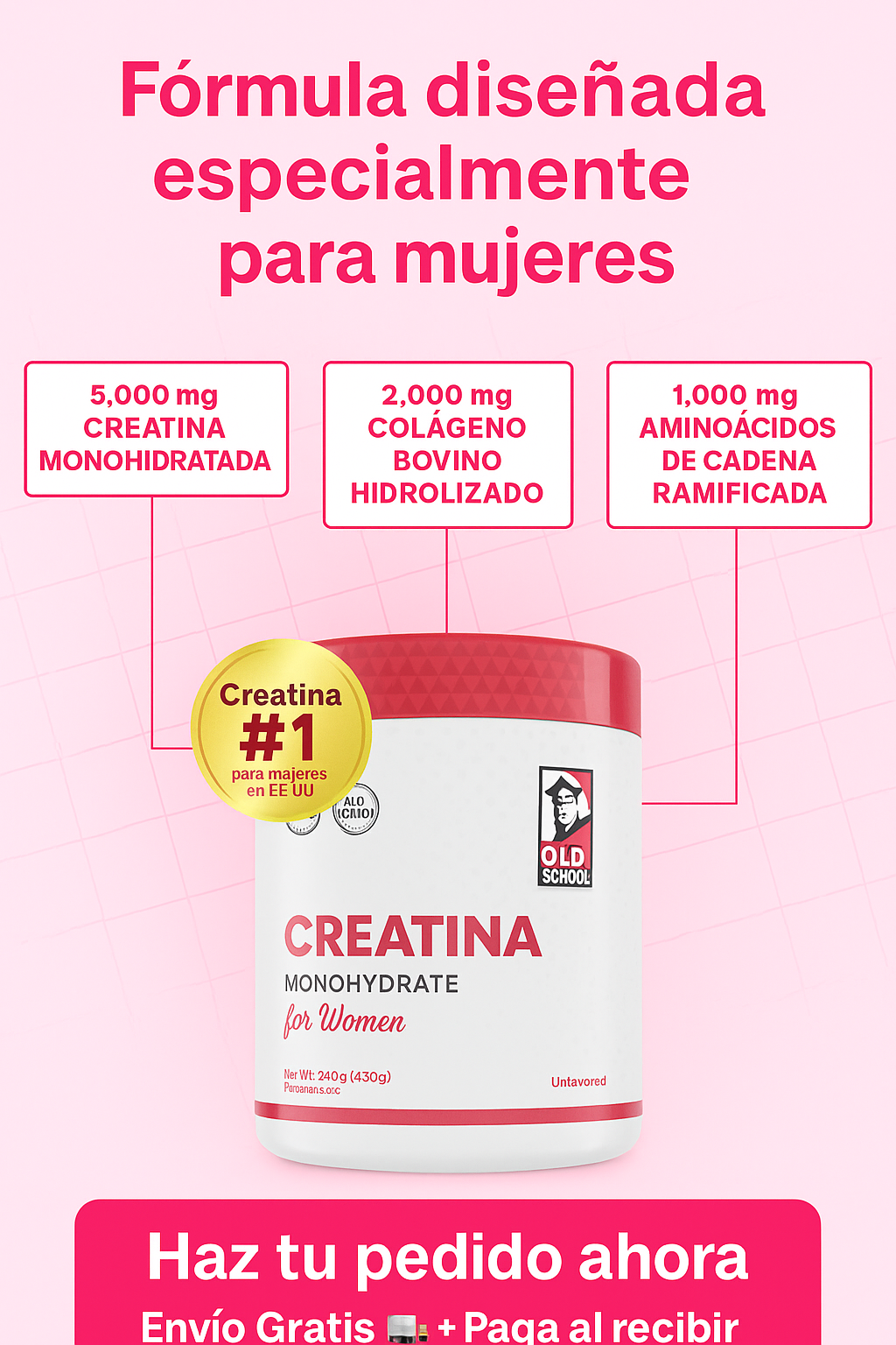 💪 Creatina Monohidratada + Colágeno y Aminoácidos para Mujeres Power 🚺⚡