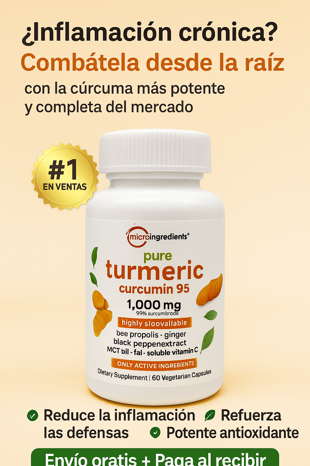 🌿Cúrcuma Complex 4 en 1 – Alivio natural para la inflamación y el dolor 💪