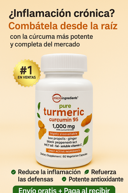 🌿Cúrcuma Complex 4 en 1 – Alivio natural para la inflamación y el dolor 💪