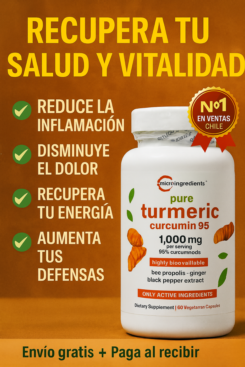 🌿Cúrcuma Complex 4 en 1 – Alivio natural para la inflamación y el dolor 💪