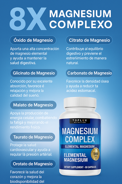 💎2x1 Magnesium Complex 1000 mg ORIGINAL ✨8 tipos de magnesio en 1 ⚡120 cápsulas en total 💊