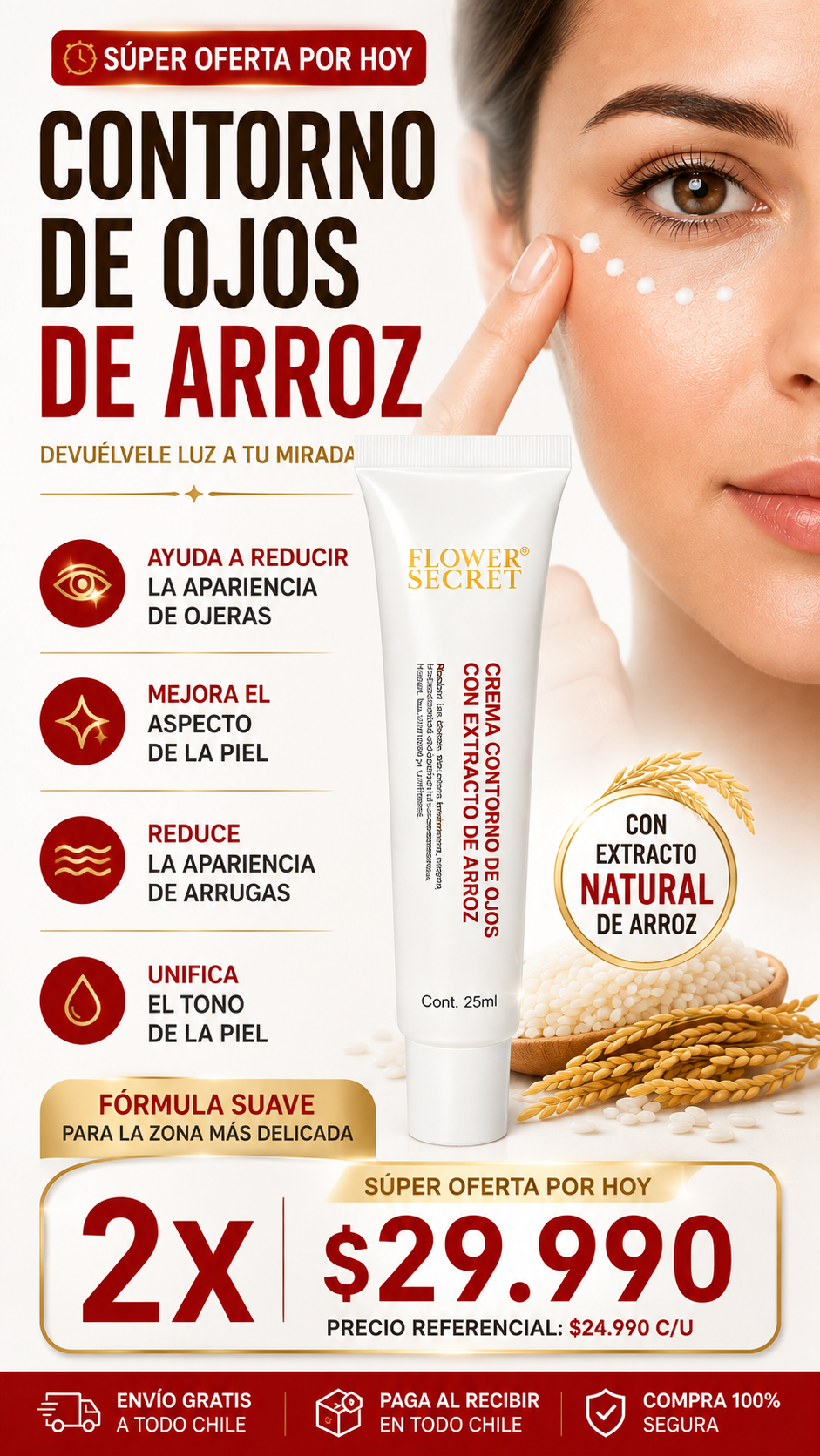 Contorno de ojos de Arroz FLOWER SECRET 25 mL
