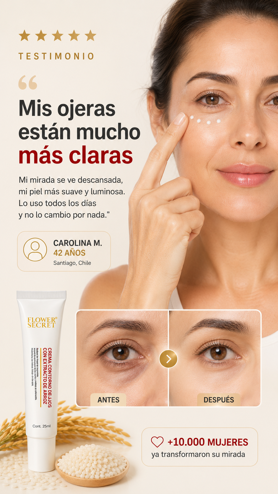 Contorno de ojos de Arroz FLOWER SECRET 25 mL