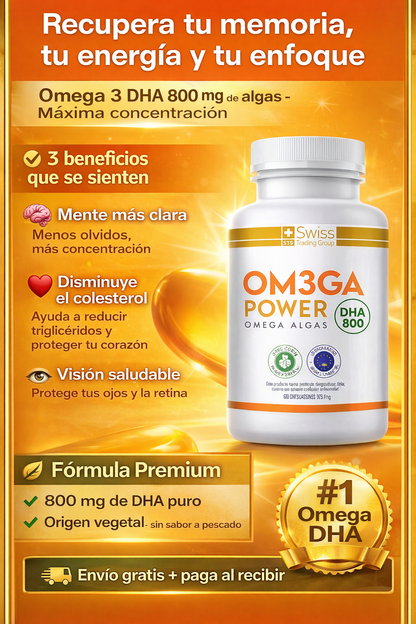 🧠Om3ga Power DHA 800 - Corazón, cerebro y colesterol en equilibrio 🌊