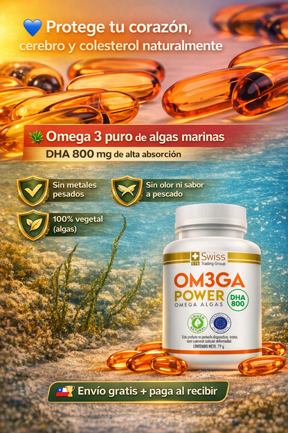 🧠Om3ga Power DHA 800 - Corazón, cerebro y colesterol en equilibrio 🌊
