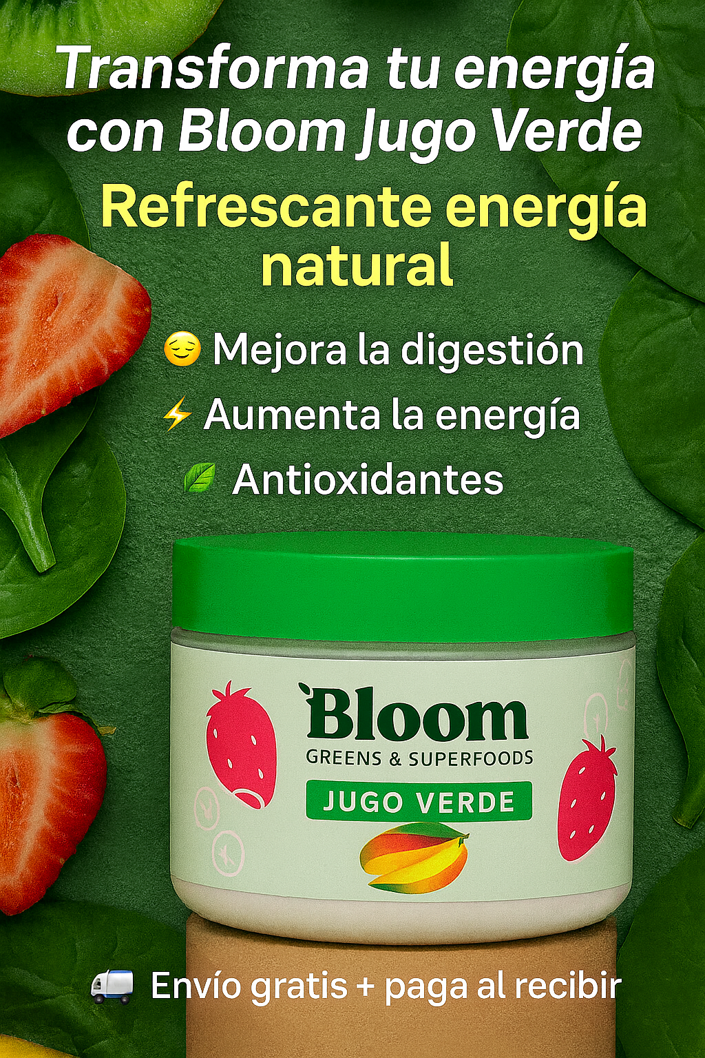 🥝 Bloom Vital – Jugo verde Detox de Frutas y Superalimentos 🍓