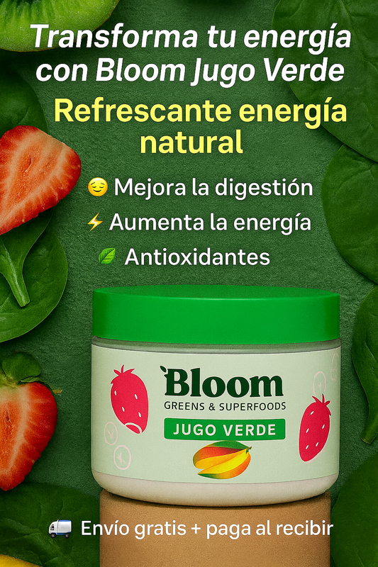 🥝 Bloom Vital – Jugo verde Detox de Frutas y Superalimentos 🍓