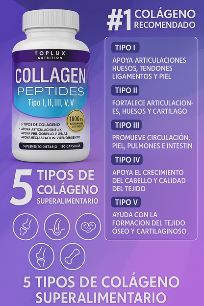 Colágeno Complex 5 en 1 💎60 cápsulas 💊Salud y firmeza para huesos, articulaciones y piel