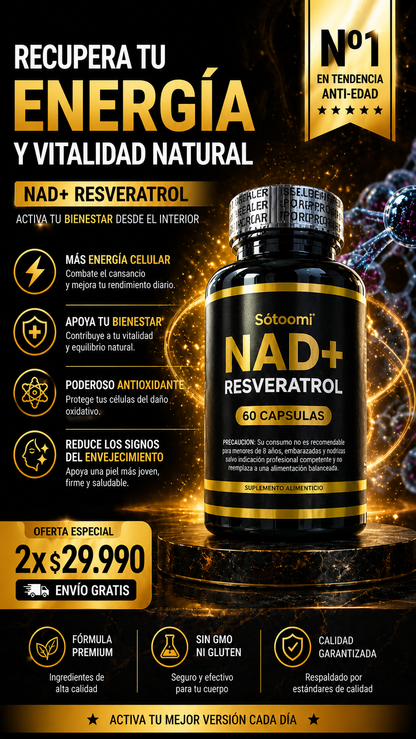 ✨ Resveratrol + NAD Premium 1500mg (60 Cápsulas)💊
