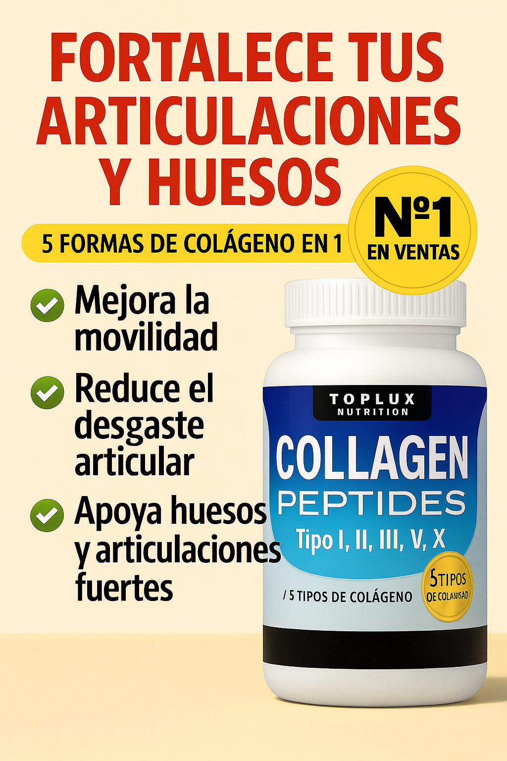Colágeno Complex 5 en 1 💎60 cápsulas 💊Salud y firmeza para huesos, articulaciones y piel