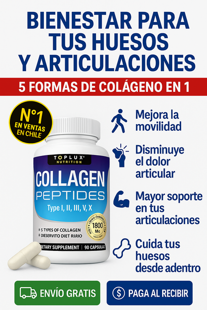 Colágeno Complex 5 en 1 💎60 cápsulas 💊Salud y firmeza para huesos, articulaciones y piel
