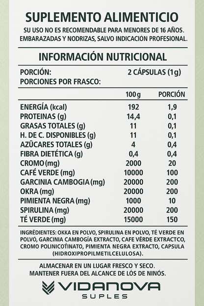 🔥 Okra Burner Fit 1000mg - Quema Grasas y Control Natural del Peso