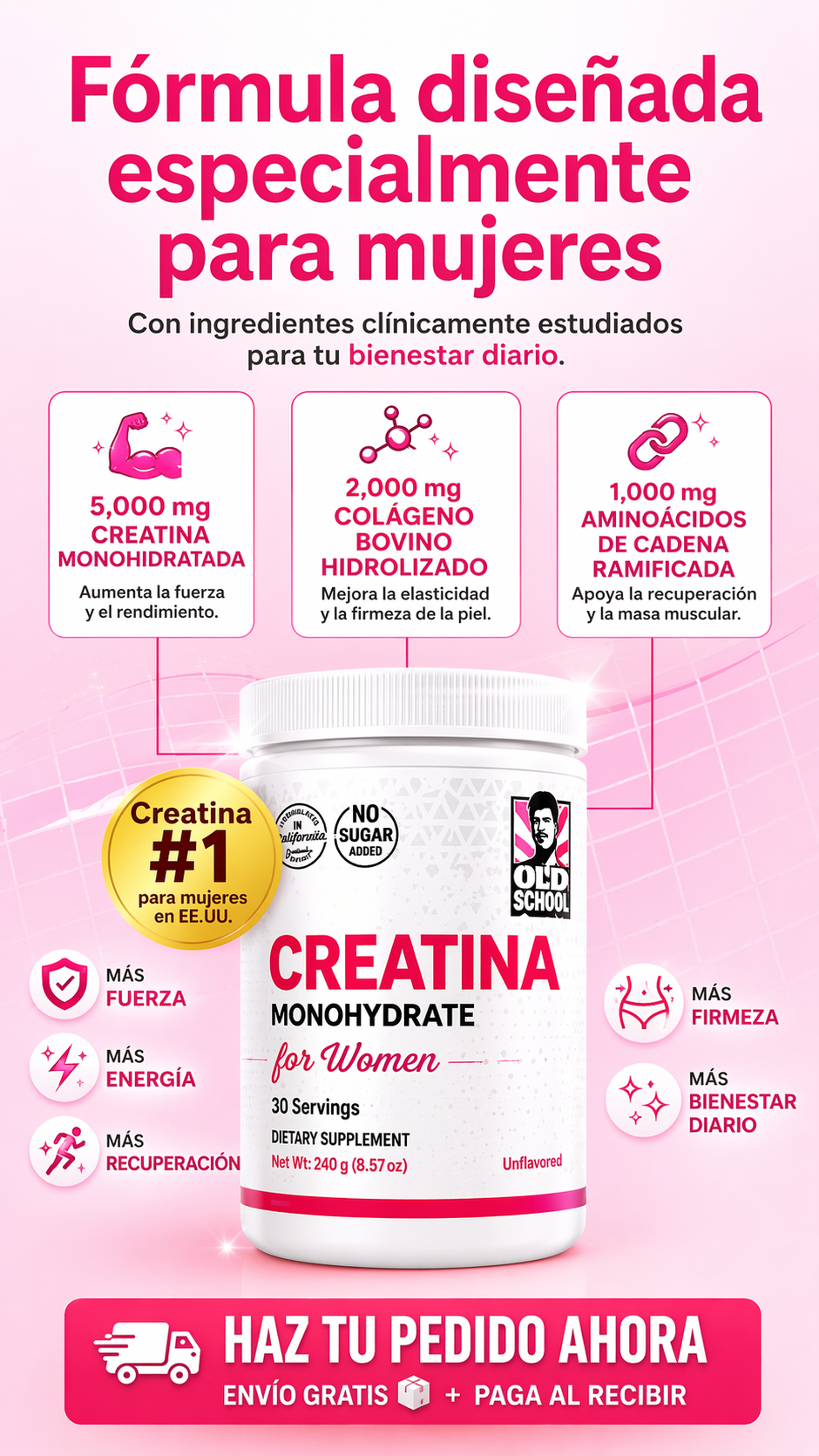 💪 Creatina Monohidratada + Colágeno y Aminoácidos para Mujeres Power 🚺⚡