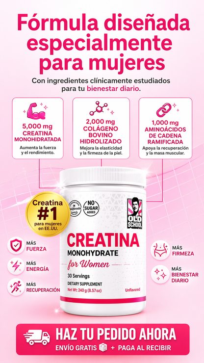 💪 Creatina Monohidratada + Colágeno y Aminoácidos para Mujeres Power 🚺⚡